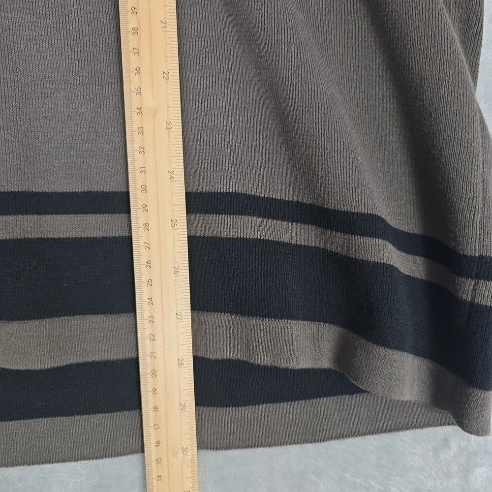 Pure Stuff Mens VTG Striped Vneck Sweater XL Brown Black Grunge 90s‎ Skater Y2K